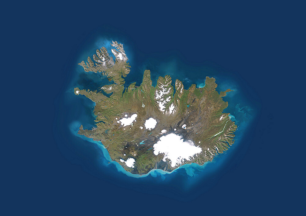 Iceland, True Colour Satellite Image. Iceland, true colour satellite image