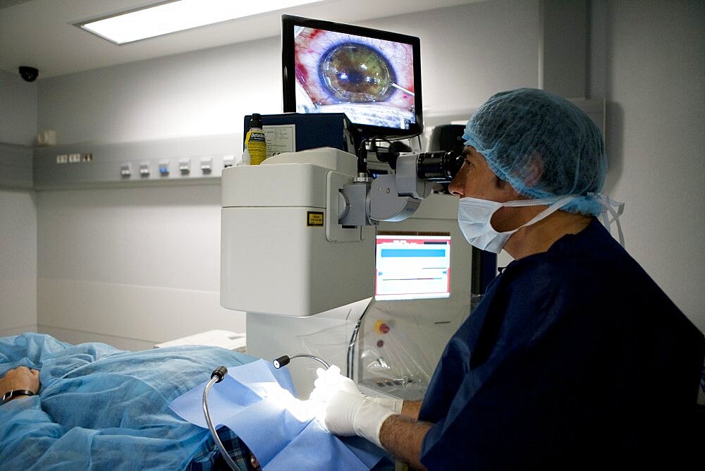 Doctor Performing Eye Laser Surgery