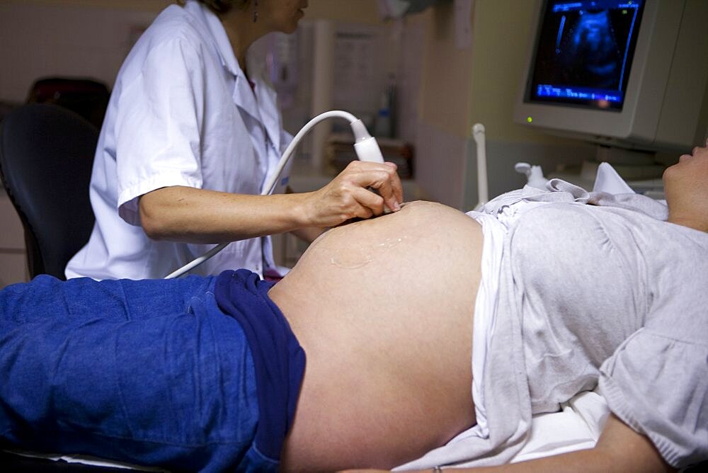 Pregnant Woman receiving Ultrasound