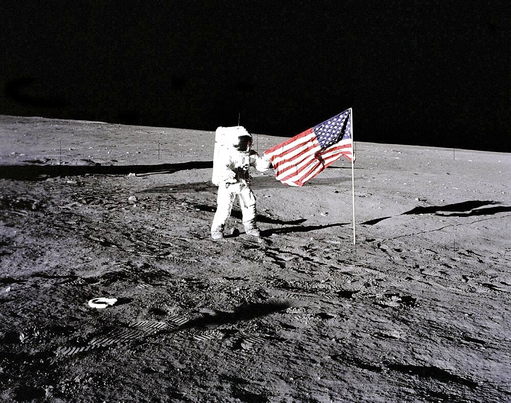 U.S. flag on the Moon