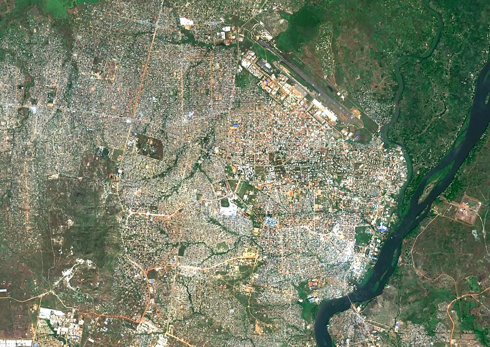 Color satellite image of Juba, Capital city of South Sudan. Image collected on December 04, 2019 by Sentinel-2 satellites.