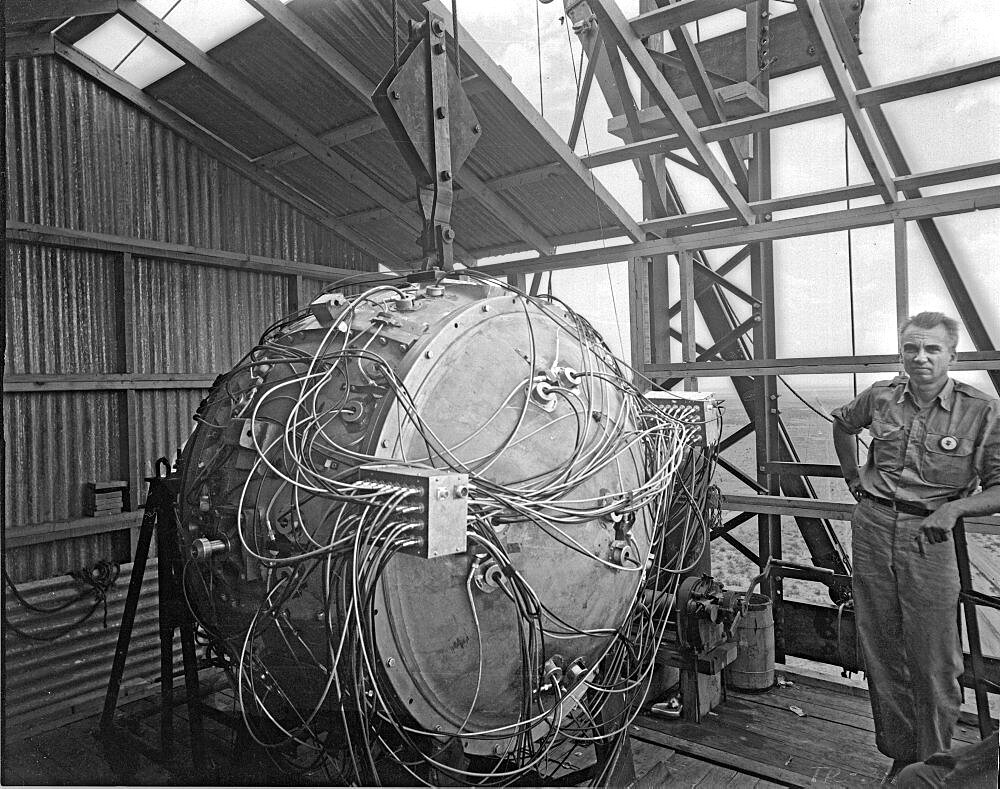 Trinity Test Site, Norris Bradbury at Test Tower