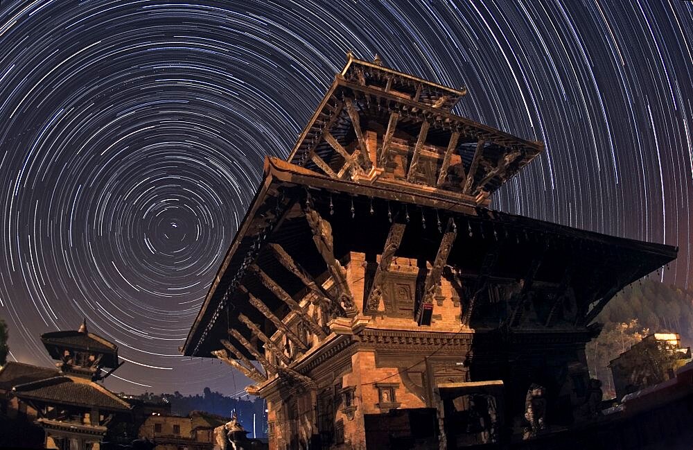 Stars and Indreshwar Temple, Nepal