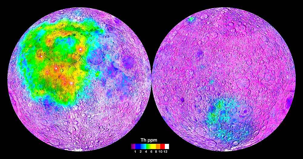 Moon, Thorium Content Global Map