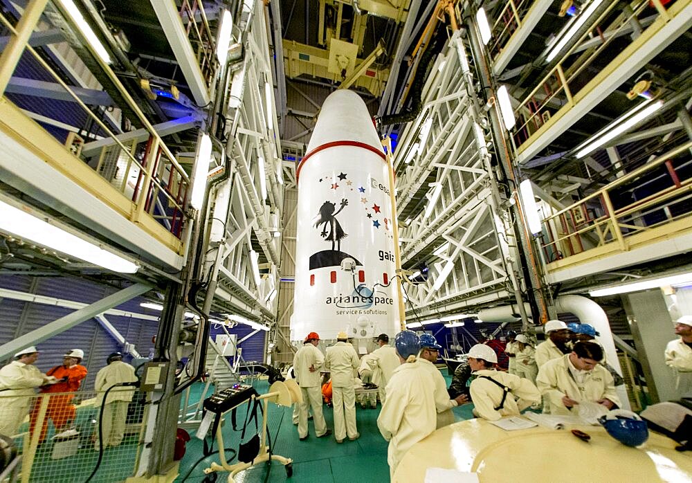 Gaia Space Observatory Hoisted At Launch Pad