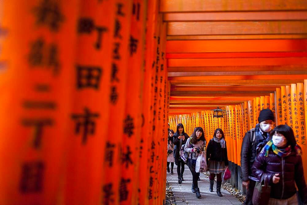 Torii gates at Fushimi Inari-Taisha sanctuary,Kyoto, Japan