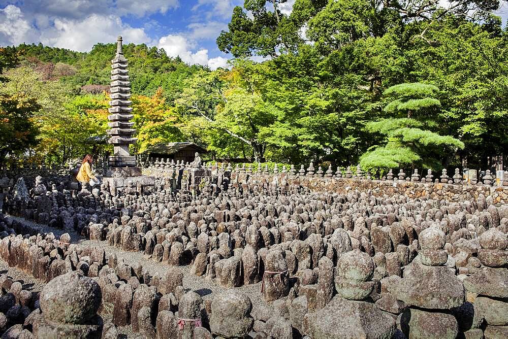 Adashino Nenbutsu dera temple, Arashiyama Sagano area,Kyoto. Kansai, Japan.