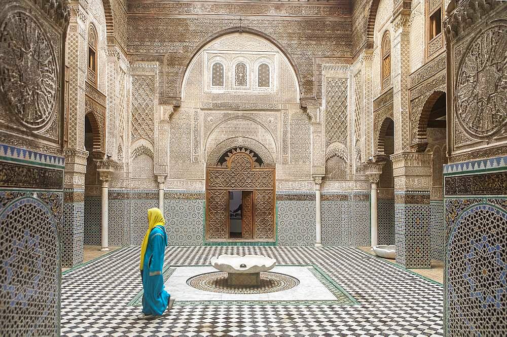 Medersa or Madrasa el-Attarine,medina, Fez el Bali, Fez, Morocco