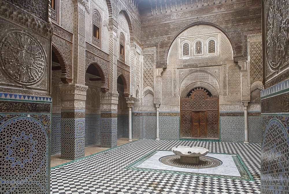 Medersa or Madrasa el-Attarine,medina, Fez el Bali, Fez, Morocco