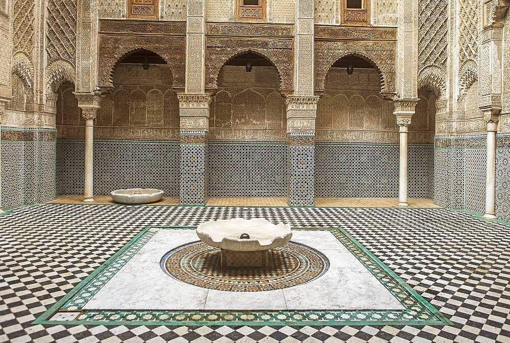 Medersa or Madrasa el-Attarine,medina, Fez el Bali, Fez, Morocco