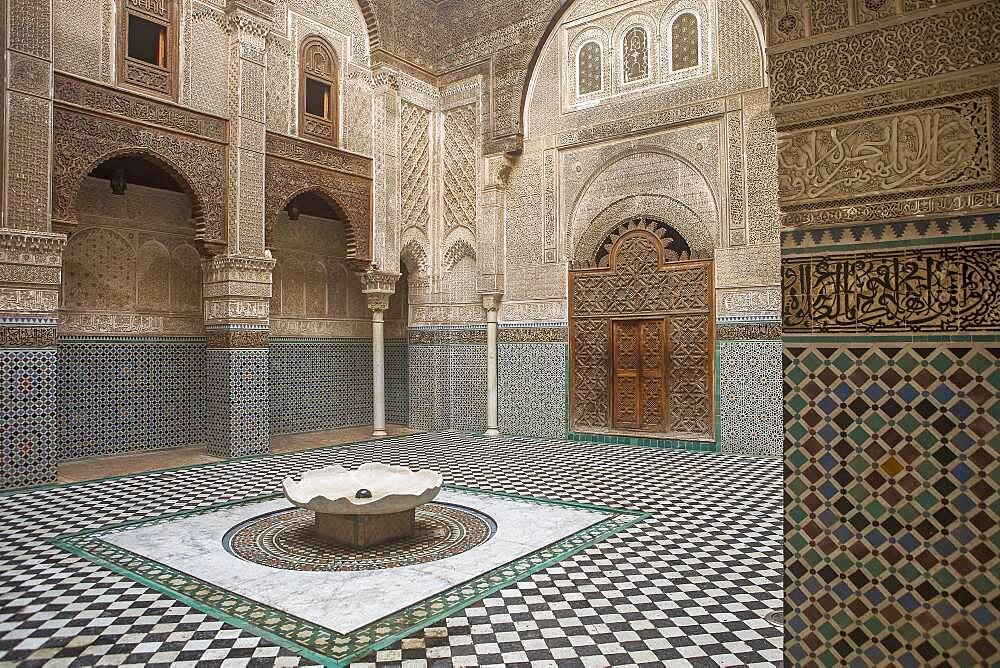 Medersa or Madrasa el-Attarine,medina, Fez el Bali, Fez, Morocco