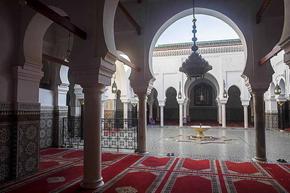 Courtyard, Zaouia (tomb) of Moulay Idriss II, medina, Fez. Morocco