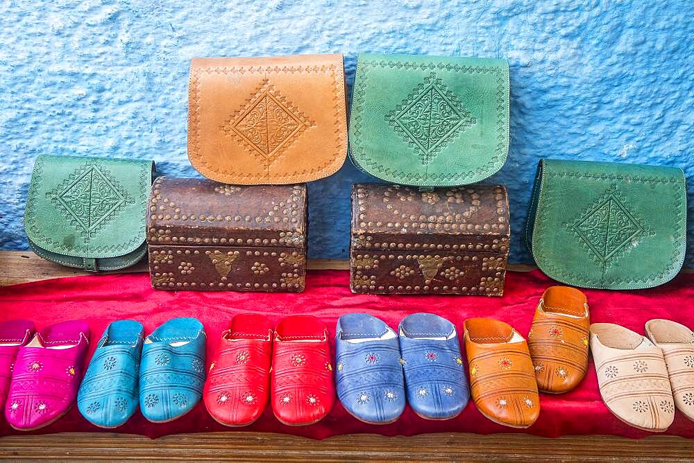 Souvenir shop, street market, in  Kasbah of the Udayas, Rabat. Morocco