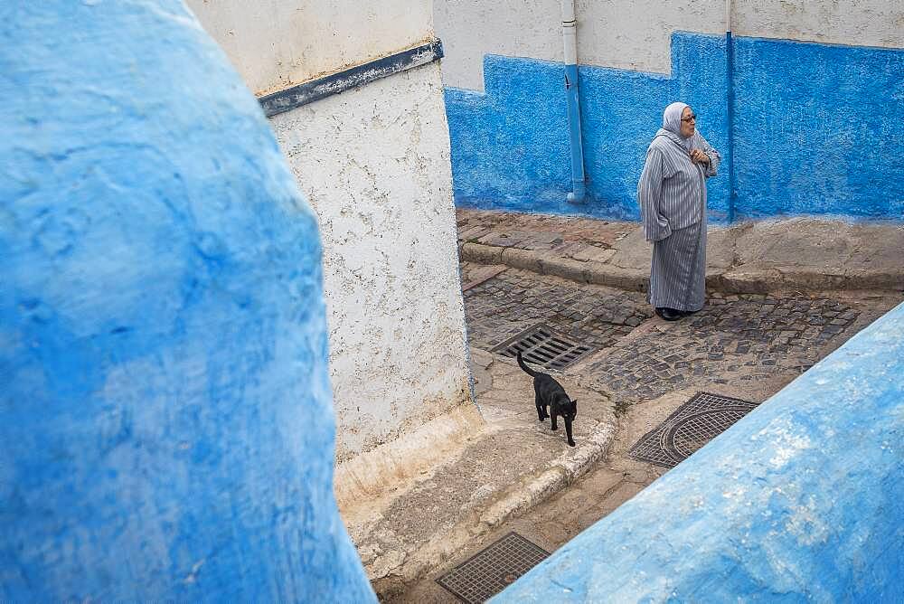 Street scene, in  Kasbah of the Udayas, Rabat. Morocco