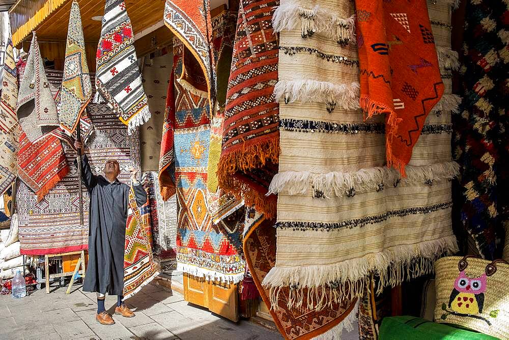 Souk of carpets, medina, Rabat. Morocco