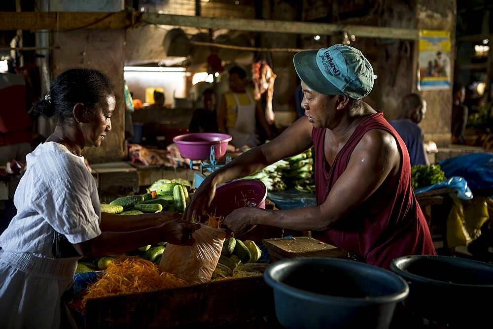 Greengrocery, market, Morondava, Madagascar