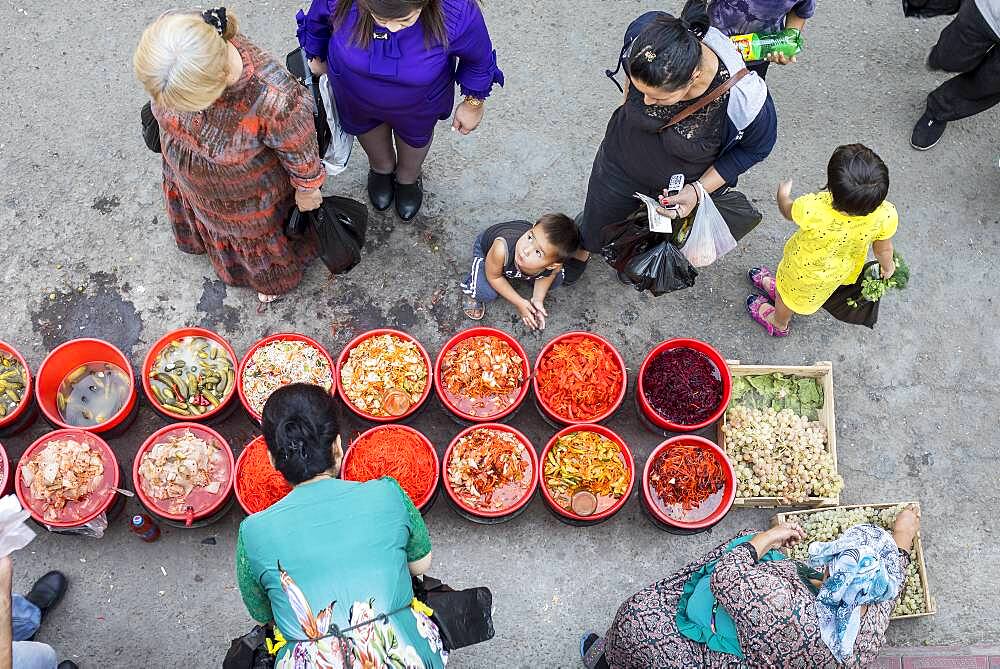 Pickled vegetables for sale. At Chorsu Bazaar,Tashkent, Uzbekistan