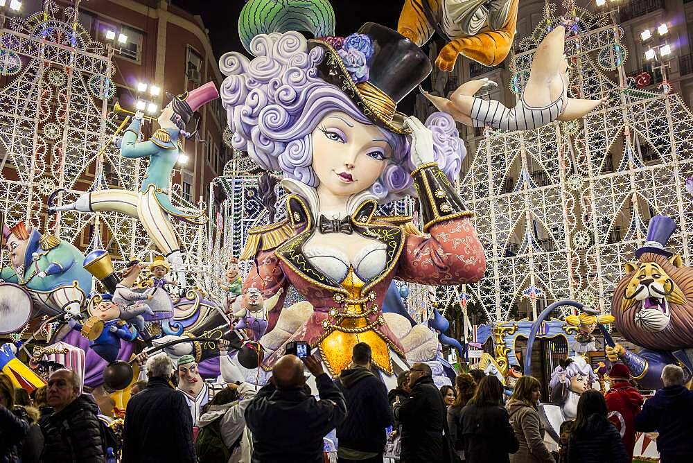 Falla Sueca-Literato Azorín, Fallas festival,Valencia,Spain