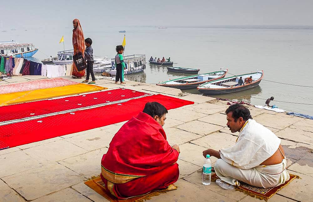 street scene, in Dasaswamedh Ghat, Ganges river, Varanasi, Uttar Pradesh, India.