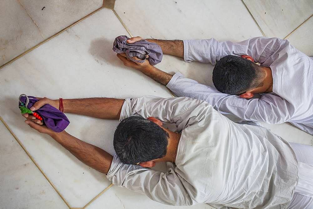 Praying, ISKCON temple, Sri Krishna Balaram Mandir,Vrindavan,Mathura, Uttar Pradesh, India