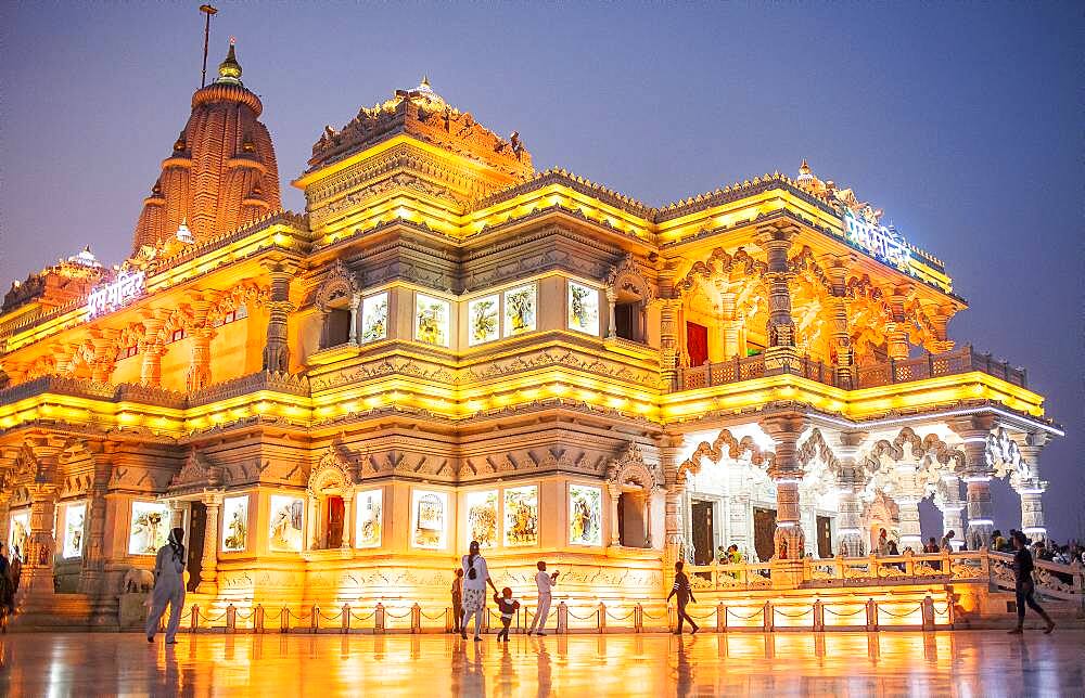 Prem Mandir ( love temple) Temple of Divine Love, Vrindavan, Mathura, Uttar Pradesh, India