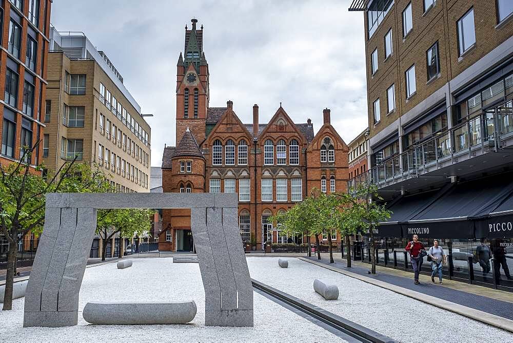 Oozells Square, in background Ikon gallery,  Birmingham, England