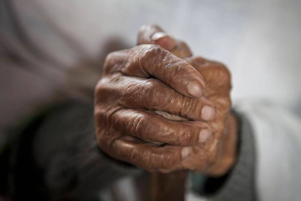 Hands of widow , Vrindavan, Mathura district, India