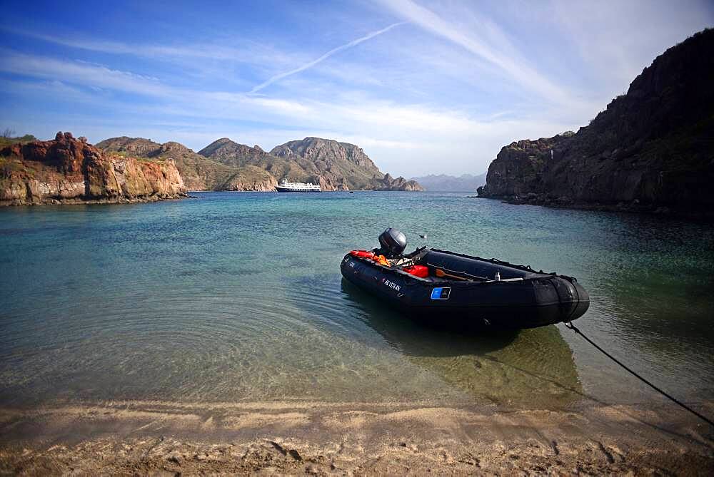 Exploring the Sea of Cortez on a zodiac, Baja California, Mexico