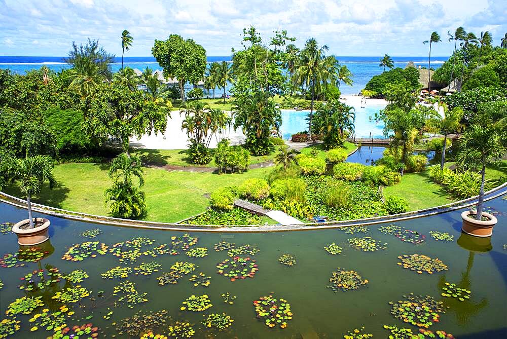 Meridien Hotel on the island of Tahiti, French Polynesia, Tahiti Nui, Society Islands, French Polynesia, South Pacific.