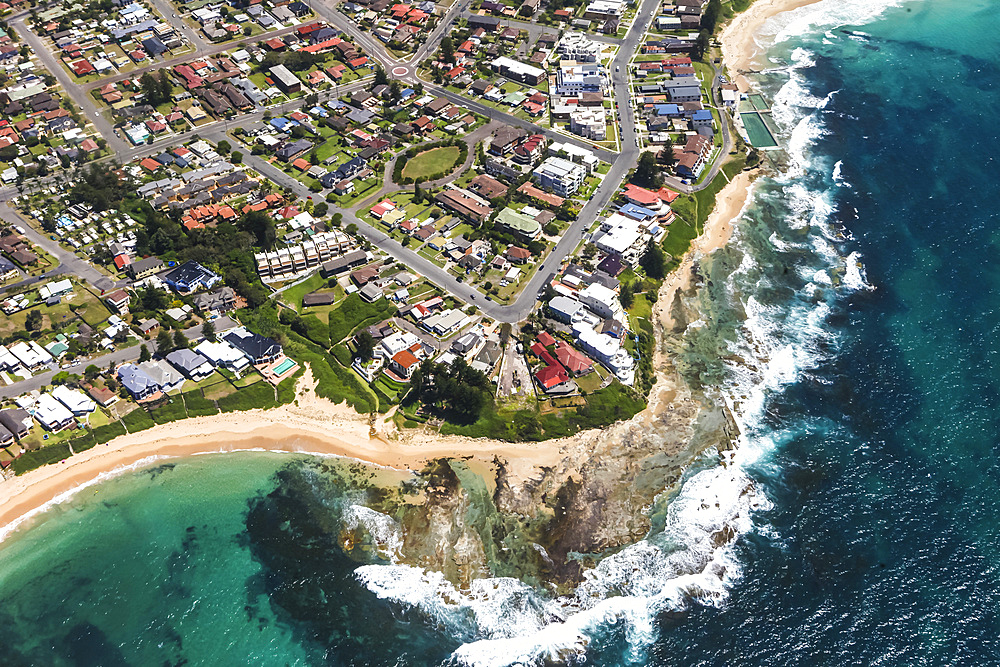 Aerial View of Blue Bay in New South Wales, Australia