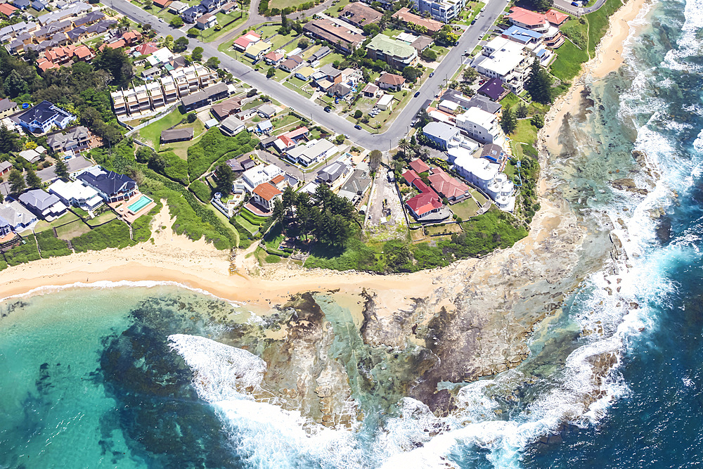 Aerial View of Blue Bay in New South Wales, Australia