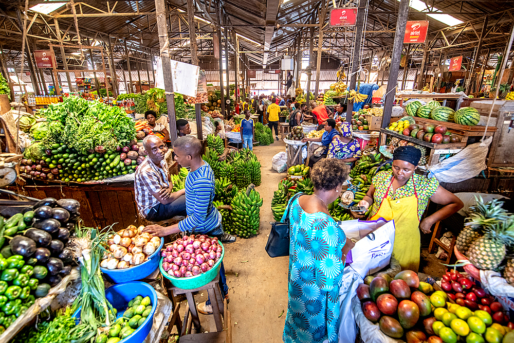 Fresh produce for sale, Kimironko Market, Kigali Rwanda