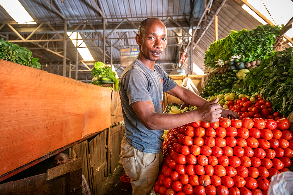 Fresh produce for sale, Kimironko Market, Kigali Rwanda