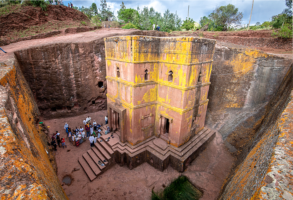 Rock hewn monolithic church of Bet Giyorgis (Church of St. George) in Lalibela, Ethiopia