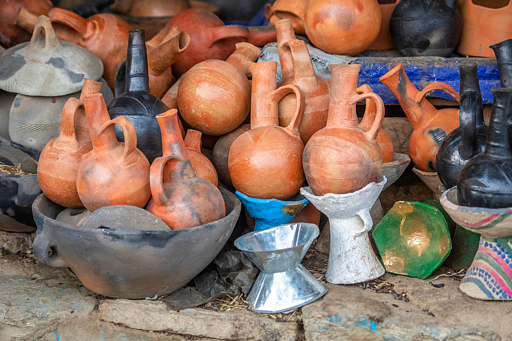 Clay jugs and pots for sale, Mekele, Ethiopia