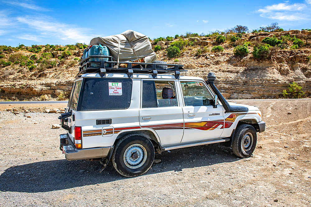 A truck carrying luggage in Danakil Depression, Ethiopia