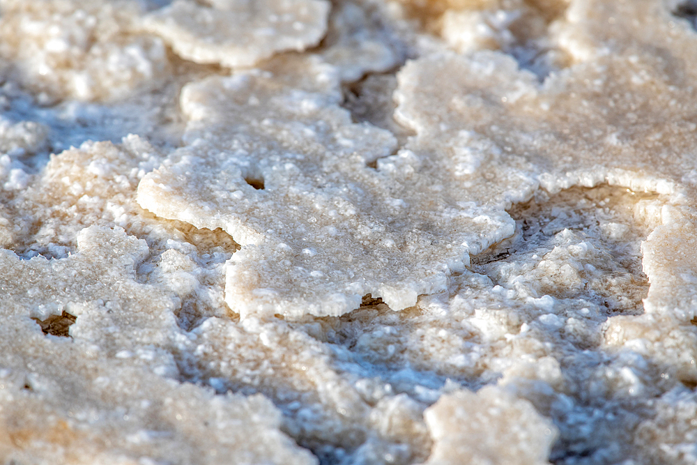 A detailed view of salt in the Danakil Depression, Ethiopia