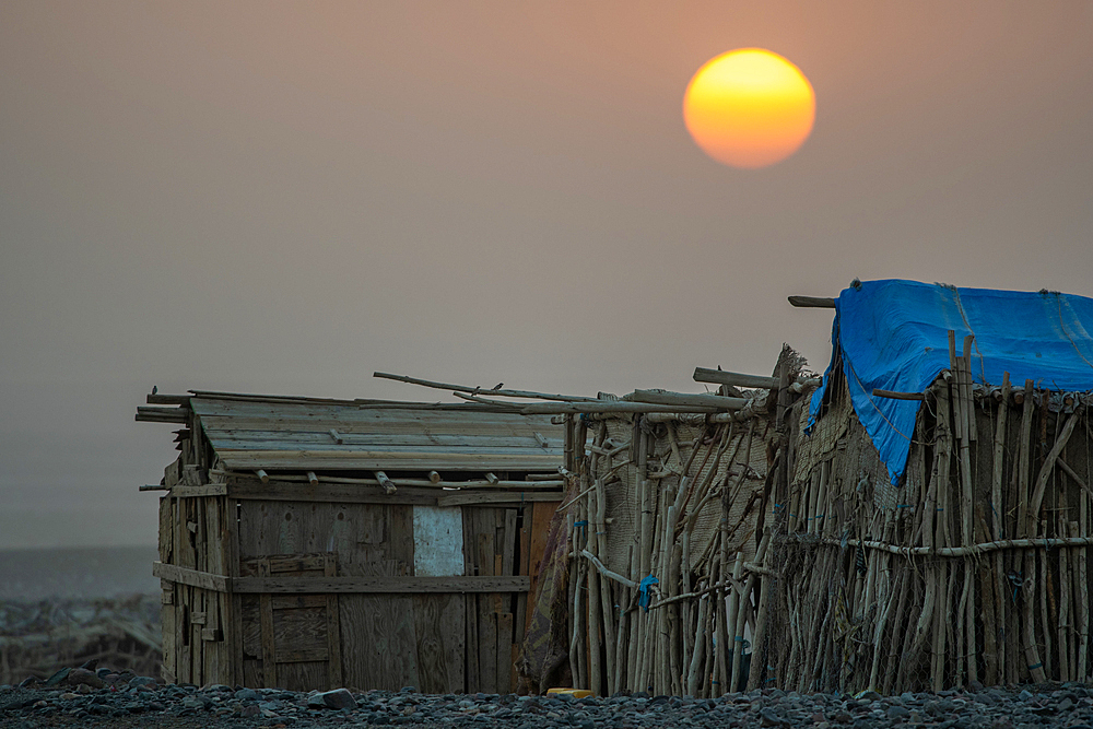 Houses of the Afar people in the Danakil Depression, Ethiopia