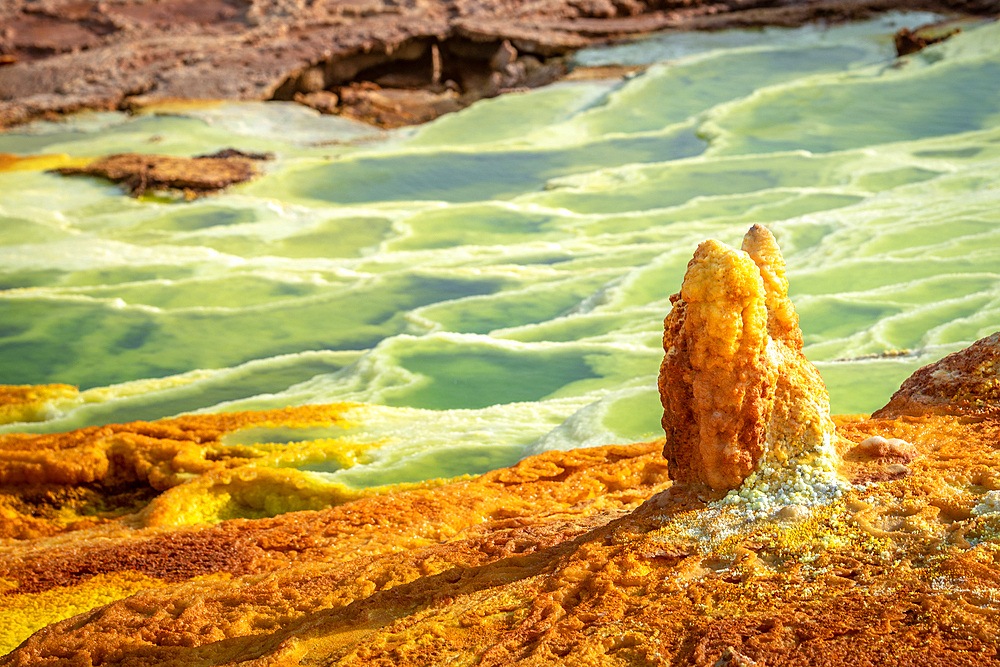 Dallol hydrothermal hot springs in the Danakil depression at the Afar Triangle, Ethiopia