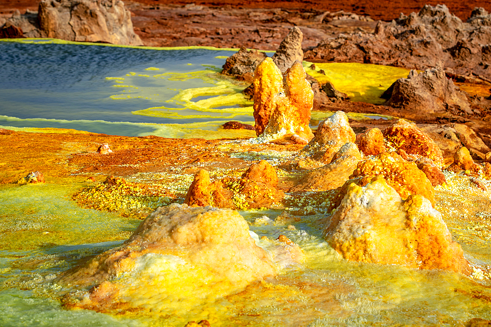 Dallol hydrothermal hot springs in the Danakil depression at the Afar Triangle, Ethiopia