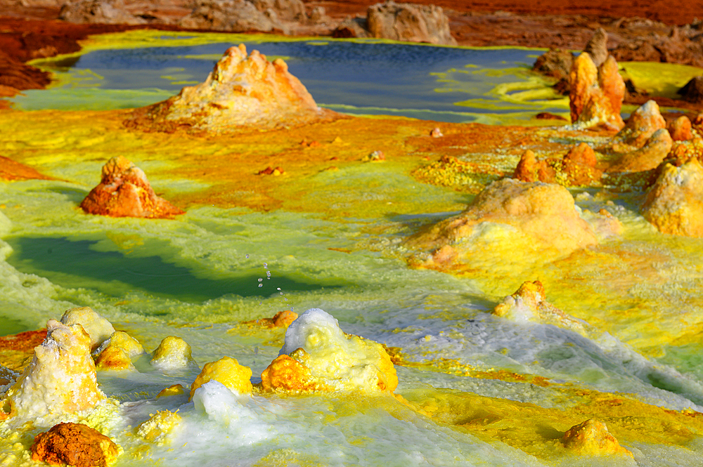 Dallol hydrothermal hot springs in the Danakil depression at the Afar Triangle, Ethiopia