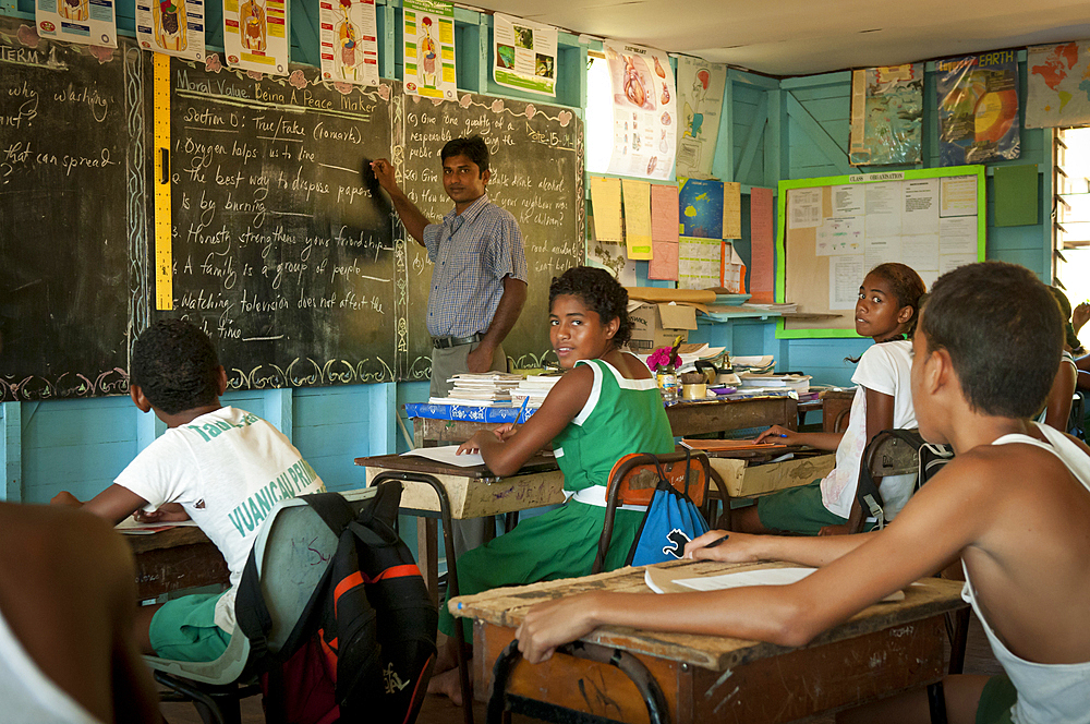 Master Reddy's classroom at Vuanicau Primary School in Tongo village on Qamea Island, Fiji.