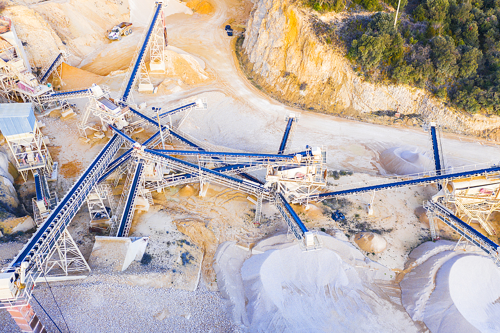 Quarry. Aerial view. Ancin area. Navarre, Spain, Europe