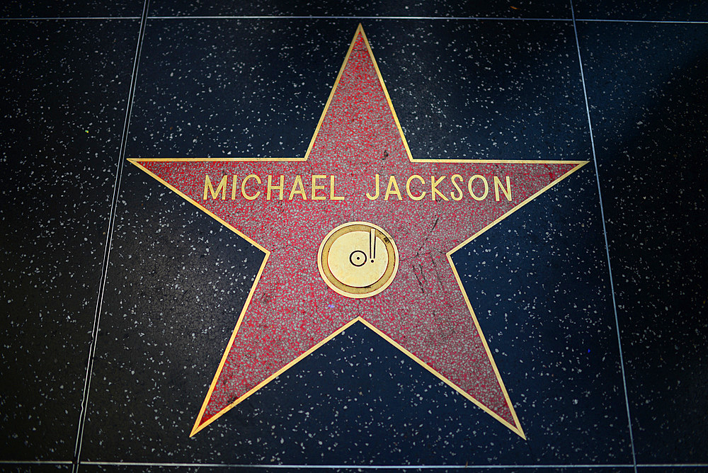 Michael Jackson star in Hollywood Walk of Fame, Los Angeles, California.