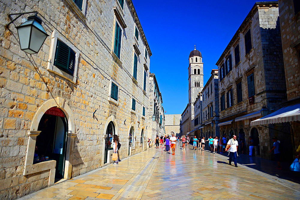 Main street Placa Stradun in Dubrovnik, Croatia