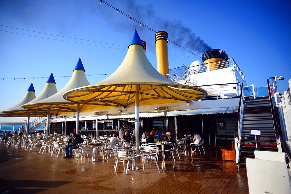 Bar terrace on cruise deck