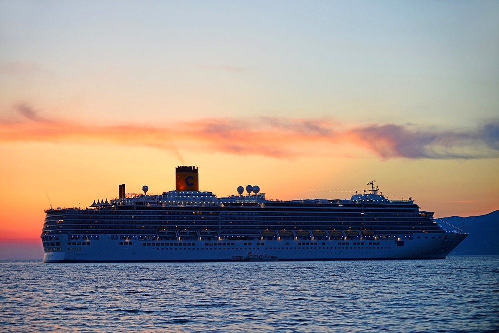 Cruise off the coast of Mykonos, Cyclades Islands, Greece