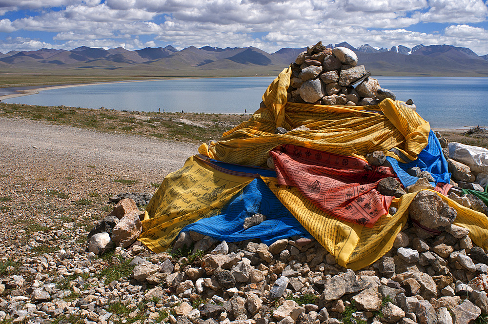 Namtso lake or Nam tso lake in Tibet China. Nam Tso Lake is the second largest lake in Tibet, and one of the most famous places on the "Roof of the World". The lake itself is located at an altitude of 4,718 m, and has an area of 1,920 km¬≤. This lake is the largest of the lakes in the Tibet Autonomous Region, although it is not the largest on the Qinghai Tibet Plateau, a title that belongs to Lake Qinghai, more than twice the area of Namtso, which is more than 1,000 km, in the northeast, in Qinghai province.