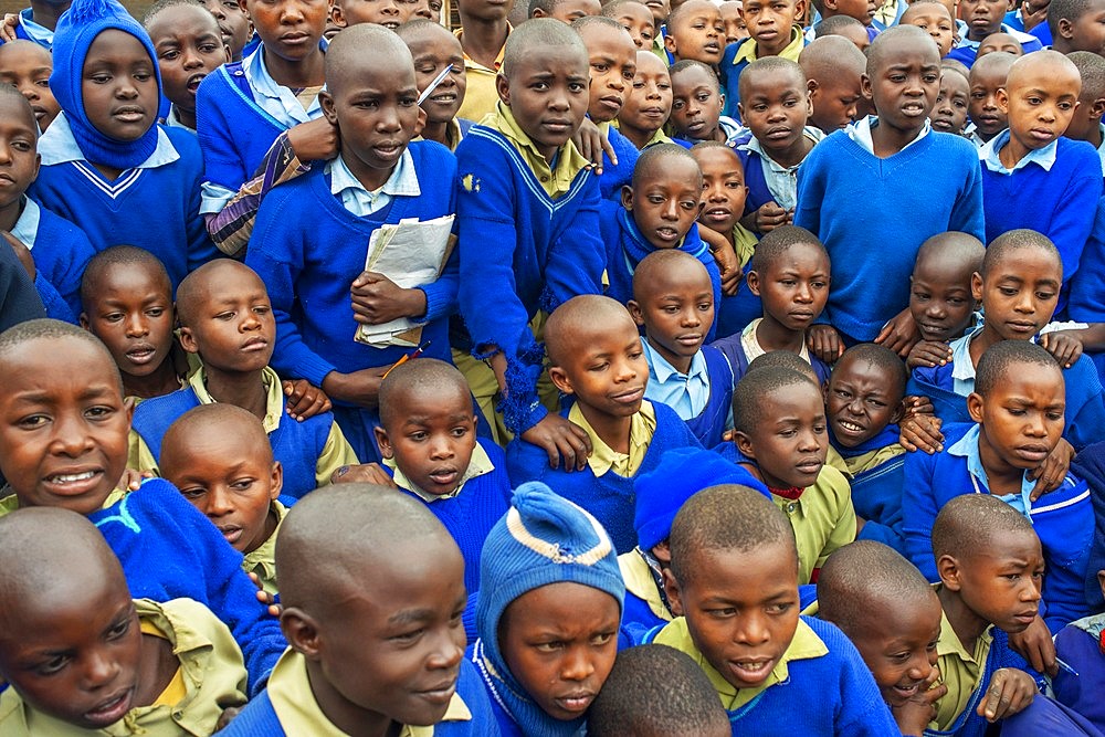 Outside primary and second school in a small village near Kitui city in the Kamba country in Kenya, Africa.