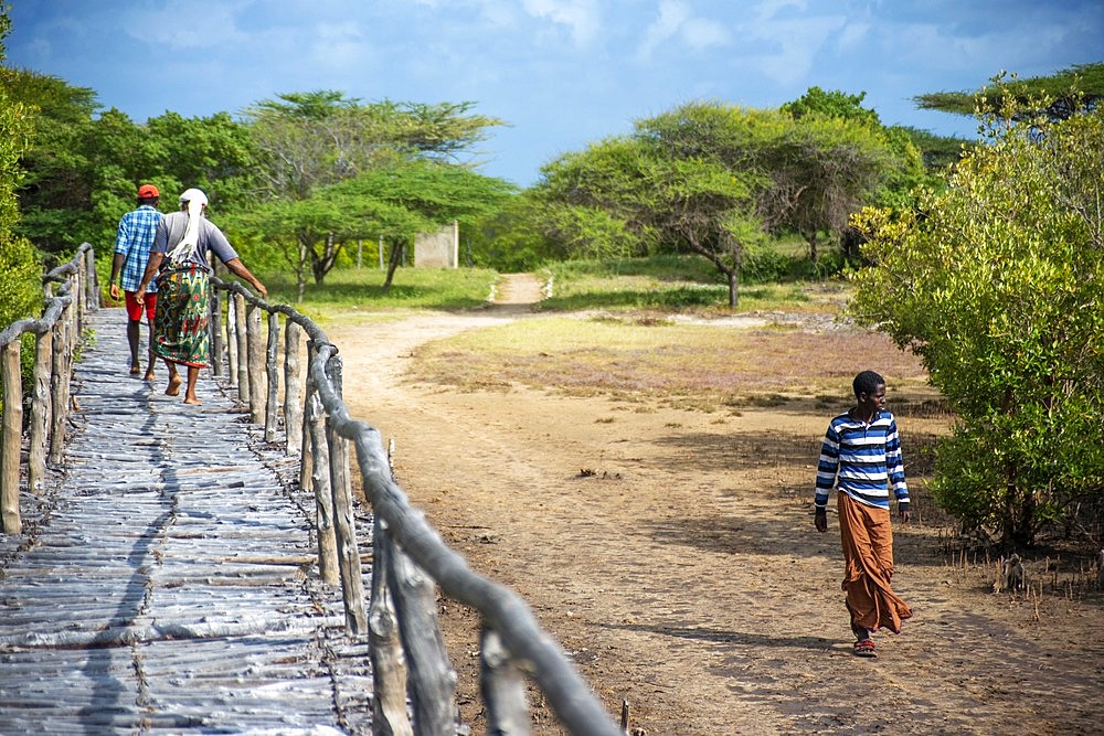 Way to the mosque at Takwa on Manda Island near Lamu Kenya